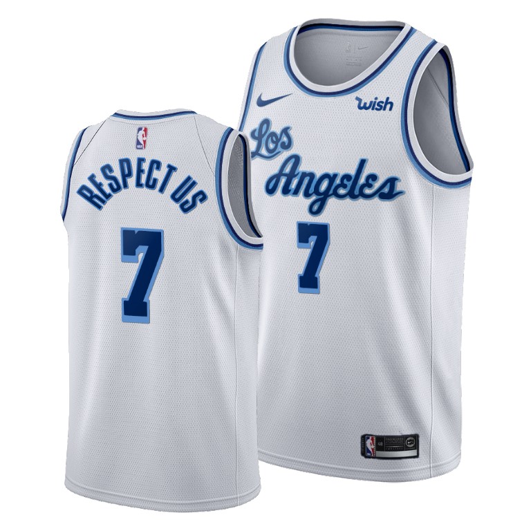 Men's Los Angeles Lakers JaVale McGee #7 NBA Respect US 2020 Classic Social Justice White Basketball Jersey MBW8583OM
